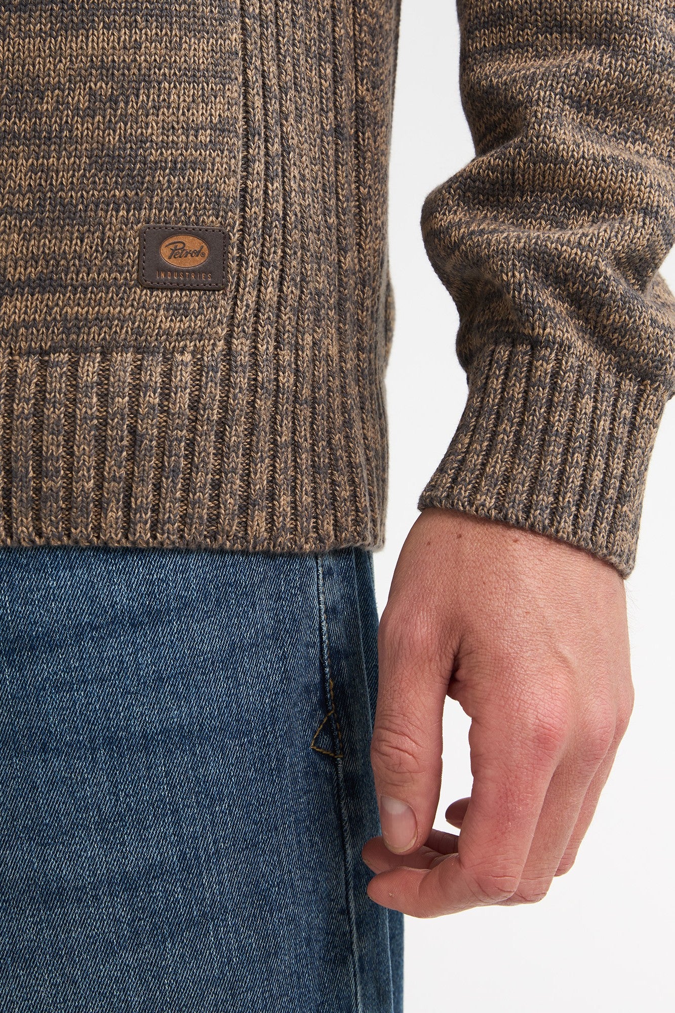 Knitwear Zip & Buttons Oak