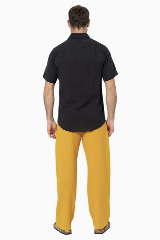 Linen Shirt SS - Black
