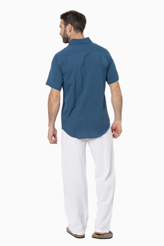 Linen Shirt SS - Blue