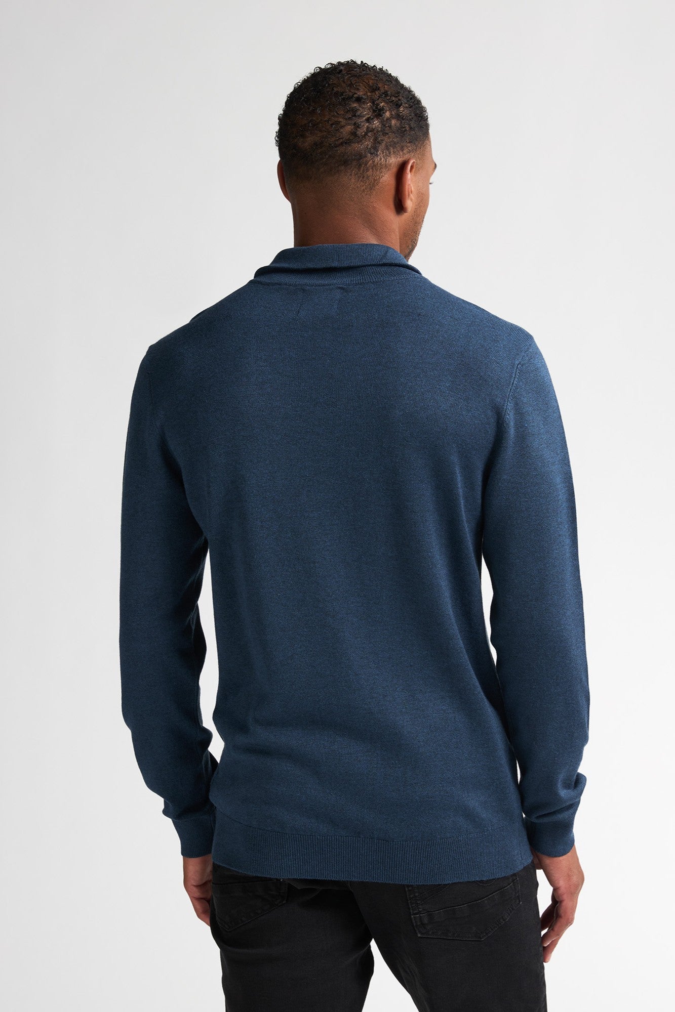 Cardigan à col en maille pétrole