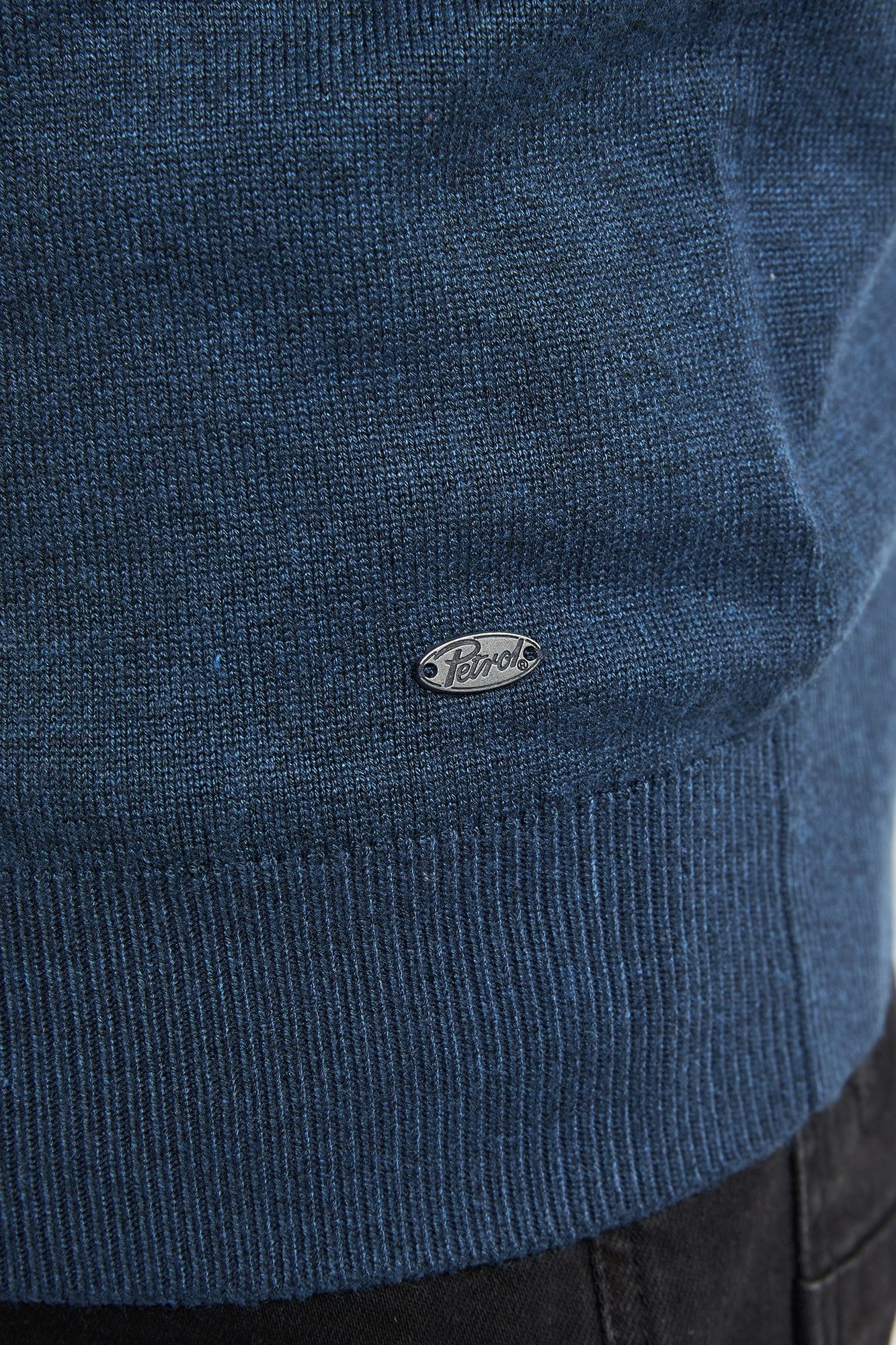 Cardigan à col en maille pétrole