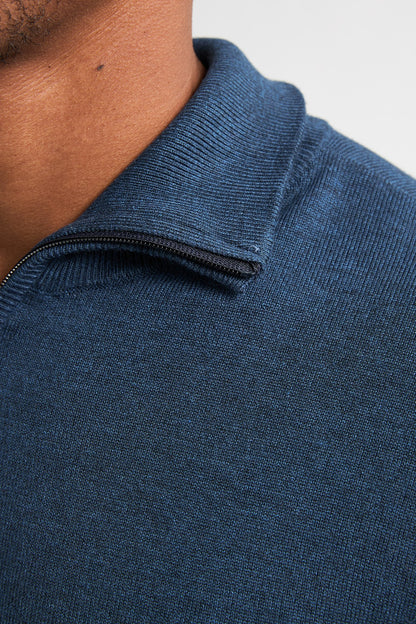 Cardigan à col en maille pétrole