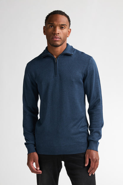 Cardigan à col en maille pétrole