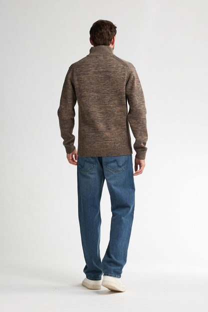 Knitwear Zip & Buttons Oak