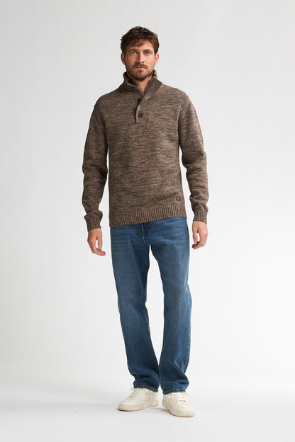 Knitwear Zip & Buttons Oak