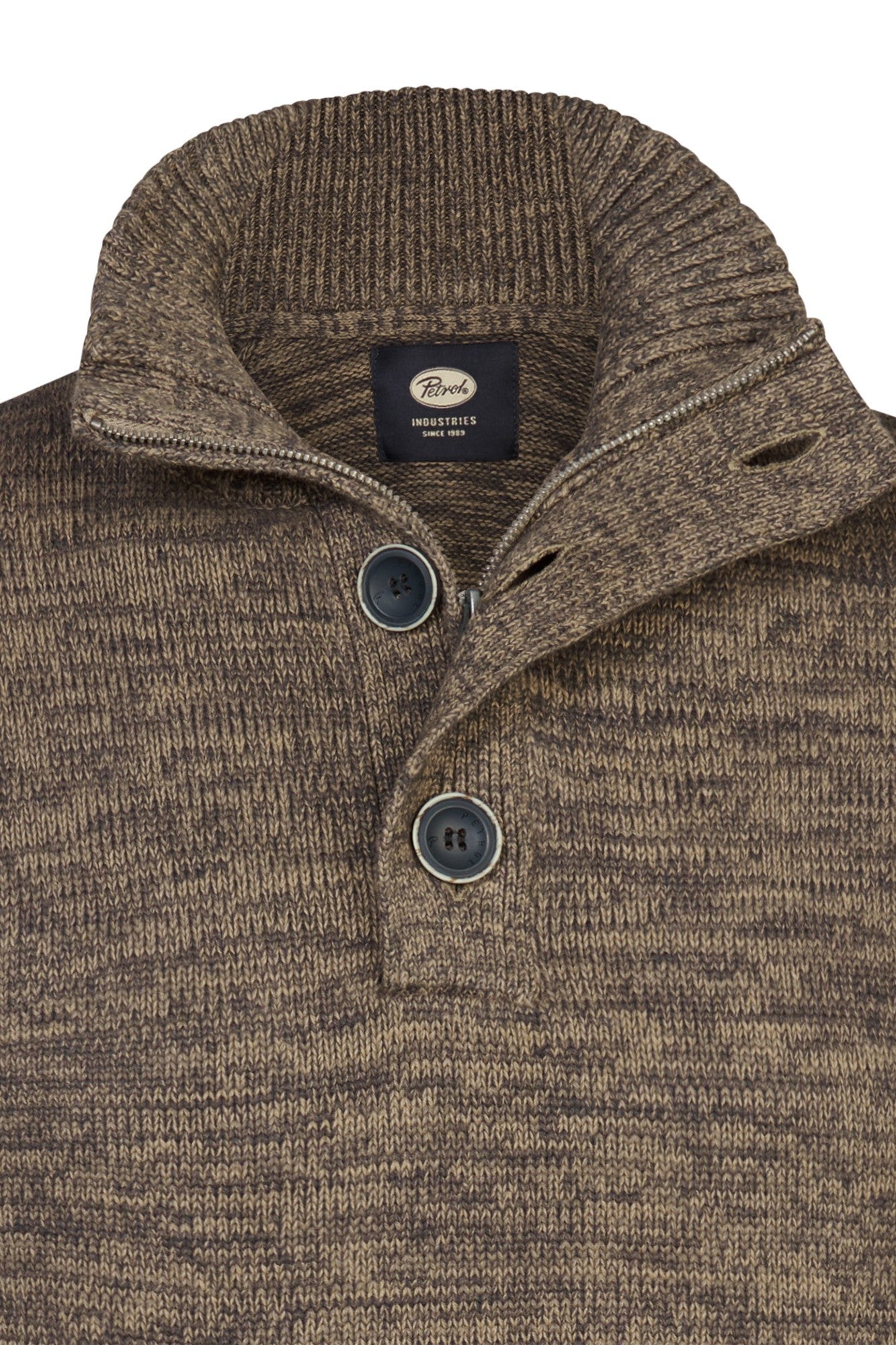 Knitwear Zip & Buttons Oak