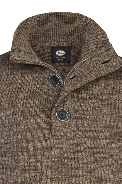 Knitwear Zip & Buttons Oak