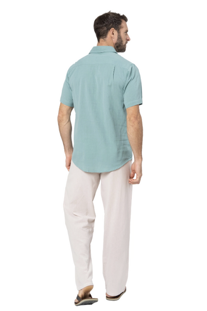 Linen Shirt SS - Light Teal