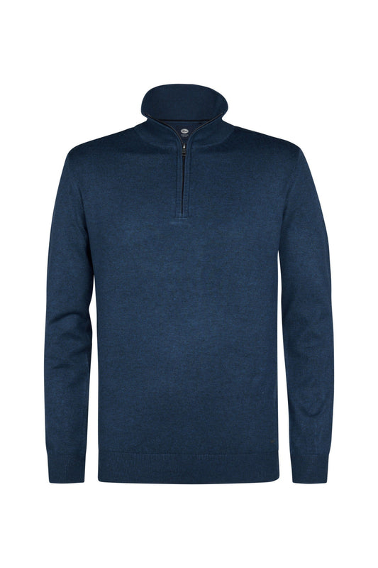 Cardigan à col en maille pétrole