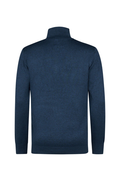 Cardigan à col en maille pétrole