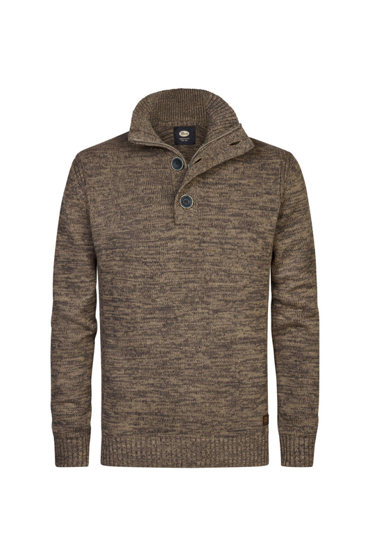 Knitwear Zip & Buttons Oak